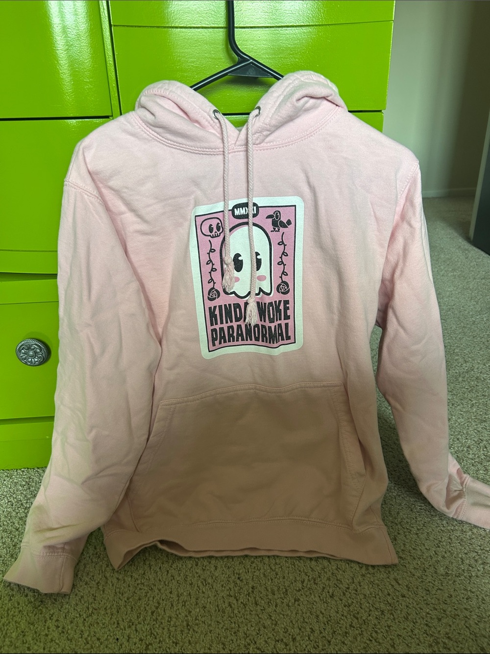 Pink 'Kind of Woke Paranormal' Graphic Hoodie